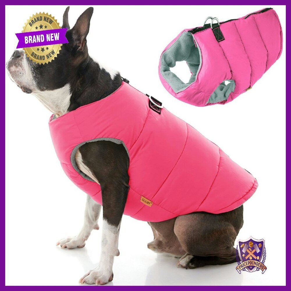 Medium Dog Fleece Vest with Leash Ring, Water Resistant, Machine Washable